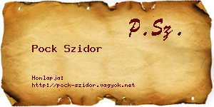 Pock Szidor névjegykártya